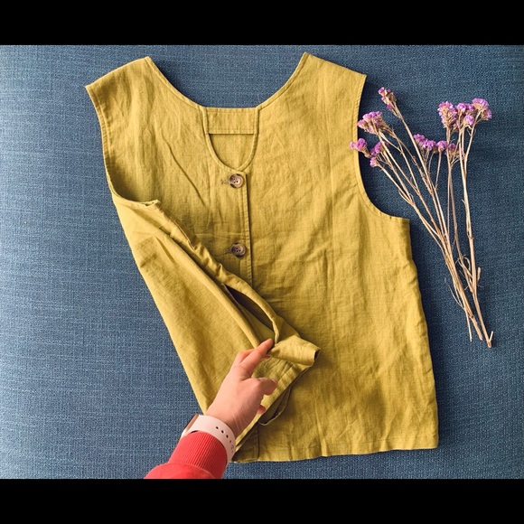 Japanese Casual linen Loose top Size Small - Picture 3 of 4